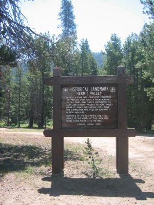 Hermit Valley Marker. Click for full size. Hermit Valley Marker image. Click for full size.