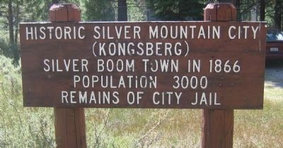 Sign Marking the Location of the Old City Jail Foundation - Silver Mountain City image. Click for full size.