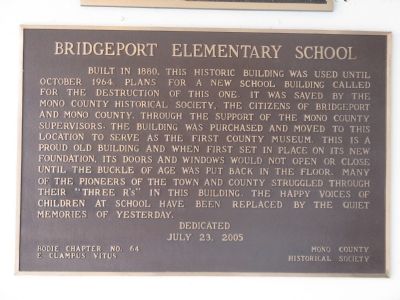 Bridgeport Elementary School Marker image. Click for full size.