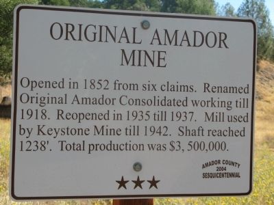 Original Amador Mine Marker image. Click for full size.