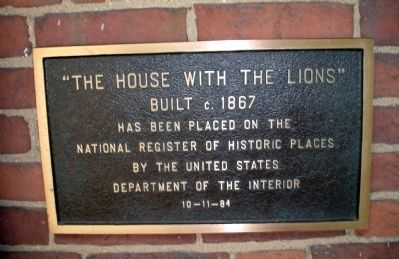 The House With The Lions Marker image. Click for full size.