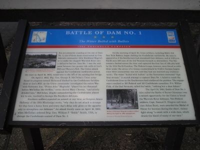 Battle of Dam No. 1 Marker image. Click for full size.