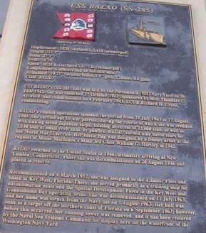 USS Balao (SS-285) Marker image. Click for full size.