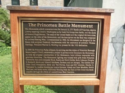 Princeton Battle Monument Marker image. Click for full size.