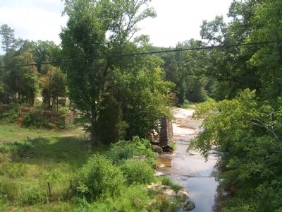 Remains of old road bed and support for bridge.. Click for full size. Remains of old road bed and support for bridge. image. Click for full size.
