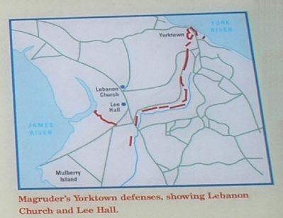 Yorktown Defense Map from Marker image. Click for full size.