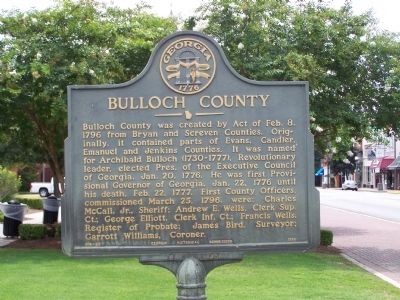 Bulloch County Marker image. Click for full size.