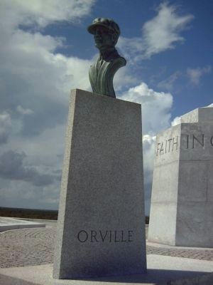 Bust of Orville Wright at the Wright Brothers National Memorial image. Click for full size.