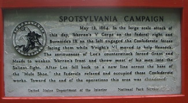 Spotsylvania Campaign Marker. Click for full size. Spotsylvania Campaign Marker image. Click for full size.