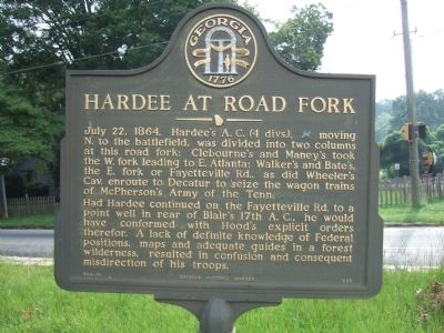 Hardee at Road Fork Marker image. Click for full size.