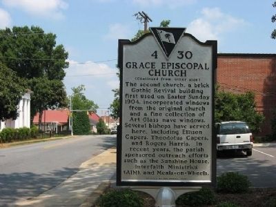 Grace Episcopal Church Marker -<br>Reverse image. Click for full size.