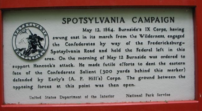 Spotsylvania Campaign Marker. Click for full size. Spotsylvania Campaign Marker image. Click for full size.