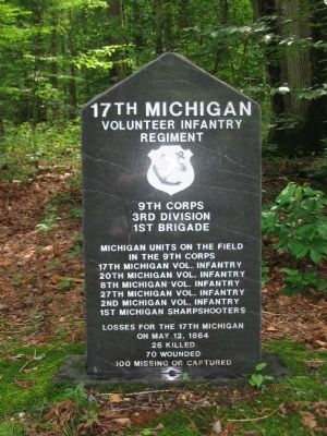 Front of 17th Michigan Vol. Inf. Reg. Monument. Click for full size. Front of 17th Michigan Vol. Inf. Reg. Monument image. Click for full size.
