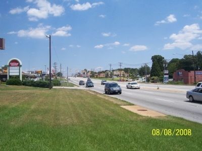 View of Wade Hampton Blvd. From Camp Sevier Marker looking North image. Click for full size.