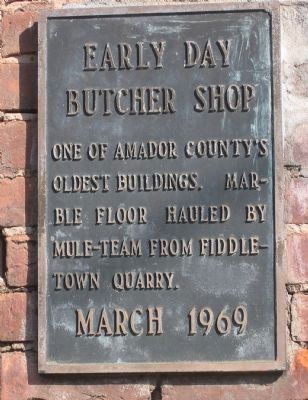 Early Day Butcher Shop Marker image. Click for full size.