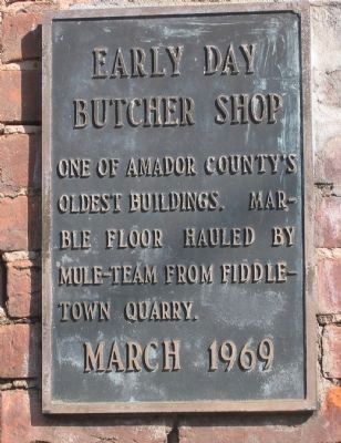 Early Day Butcher Shop Marker. Click for full size. Early Day Butcher Shop Marker image. Click for full size.