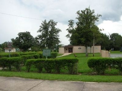 Site of World War II Prisoner of War Camp Marker </b>(front). Click for full size. Site of World War II Prisoner of War Camp Marker </b>(front) image. Click for full size.