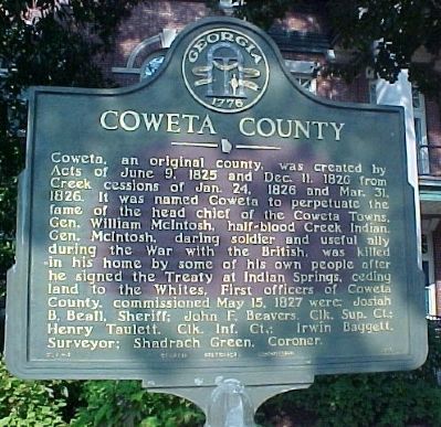 Coweta County Marker. Click for full size. Coweta County Marker image. Click for full size.