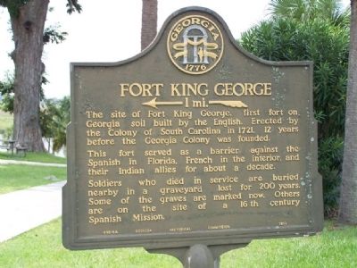 Fort King George Marker. Click for full size. Fort King George Marker image. Click for full size.