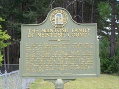 The McIntosh Family Of McIntosh County Marker image. Click for full size.