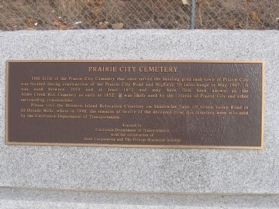 Prairie City Cemetery Marker image. Click for full size.