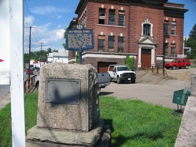 Pittston Fort State and DAR Markers image. Click for full size.