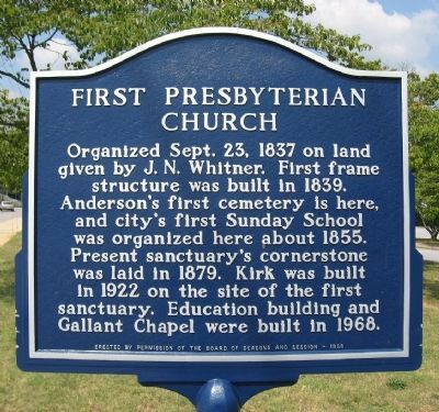 First Presbyterian Church Marker image. Click for full size.
