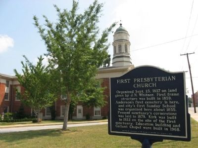 First Presbyterian Church and Marker image. Click for full size.