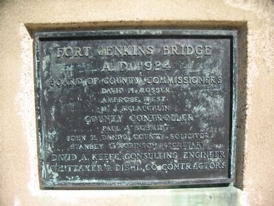 Fort Jenkins Bridge Cornerstone image. Click for full size.