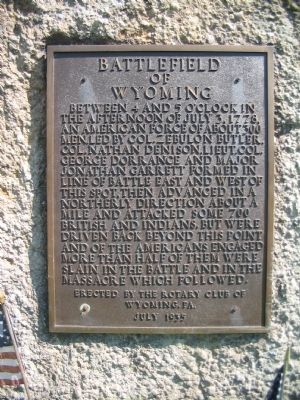 Battlefield of Wyoming Marker. Click for full size. Battlefield of Wyoming Marker image. Click for full size.