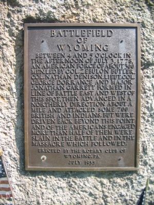 Battlefield of Wyoming Marker image. Click for full size.