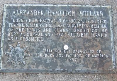 Alexander Hamilton Willard Marker image. Click for full size.