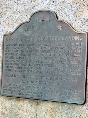 Captain John A. Sutter's Landing Marker image. Click for full size.
