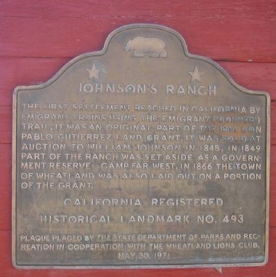 Johnson's Ranch Marker image. Click for full size.