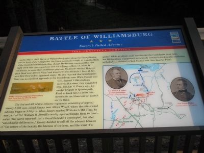 Battle of Williamsburg Marker image. Click for full size.