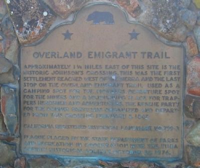 Overland Emigrant Trail Marker image. Click for full size.