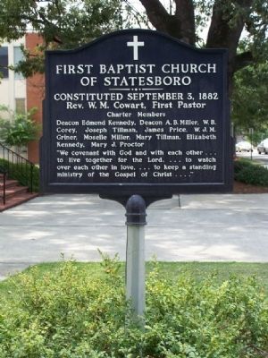 First Baptist Church of Statesboro Marker image. Click for full size.