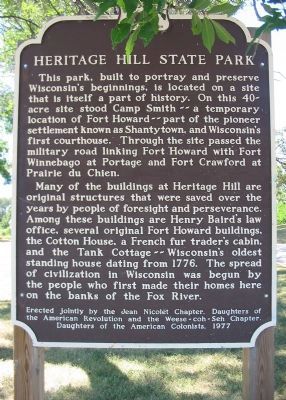 Heritage Hill State Park Marker image. Click for full size.