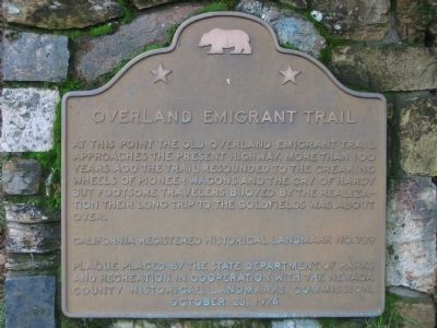 Overland Emigrant Trail Marker image. Click for full size.
