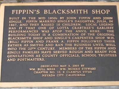Fippin's Blacksmith Shop Marker image. Click for full size.