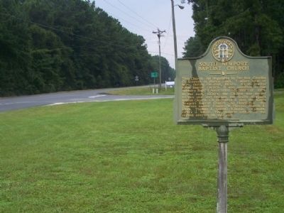 South Newport Baptist Church Marker, looking north on US 17 image. Click for full size.