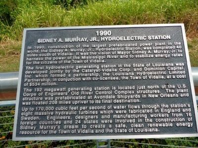 Sidney A. Murray, Jr., Hydroelectric Station Marker image. Click for full size.
