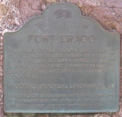 Fort Bragg Marker image. Click for full size.