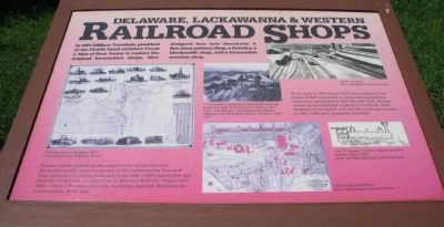 Delaware, Lackawanna & Western Railroad Shops Marker. Click for full size. Delaware, Lackawanna & Western Railroad Shops Marker image. Click for full size.