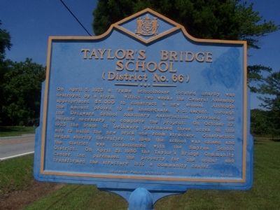 Taylor's Bridge School Marker image. Click for full size.