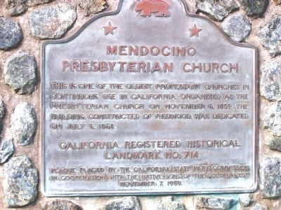Mendocino Presbyterian Church Marker image. Click for full size.