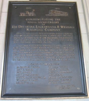 The Delaware, Lackawanna & Western Railroad Company Marker. Click for full size. The Delaware, Lackawanna & Western Railroad Company Marker image. Click for full size.