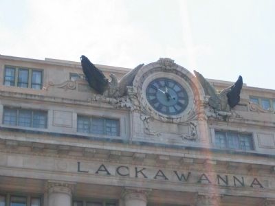 Close up of the Clock and Eagles image. Click for full size.