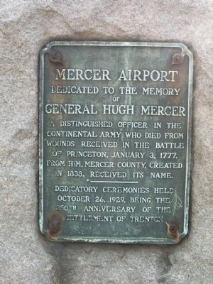 Mercer Airport Marker image. Click for full size.