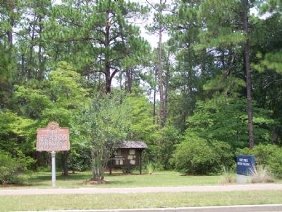 Pioneer Turpentining Experiment Marker with Herty Pines Nature Preserve image. Click for full size.